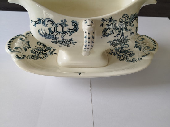 Saucière en faïence décors oiseaux TTBE++++SUP