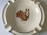 Cendrier en faïence décor CHEVAUX marqué 1960 TTBE++++SUP