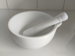 Mortier + Pilon en Porcelaine blanche  TTBE+++++SUP
