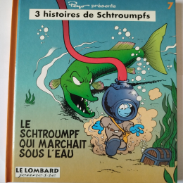 LES SCHTROUMPFS 3 histoires de schtroumpfs n°7 Le schtroumpf qui marchait sous l'eau eo 1994 TTBE++++SUP thumbnail
