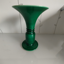 Vase en faïence craquelé vert année 50 signé CAB  TTBE+++++SUP thumbnail