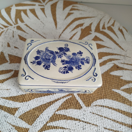 Boite en Faïence de DELFT décors Moulin et bateau TTBE++++SUP thumbnail