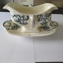 Saucière en faïence décors oiseaux TTBE++++SUP thumbnail